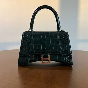 Balenciaga Green Mini Bag with Crocodile Embossing